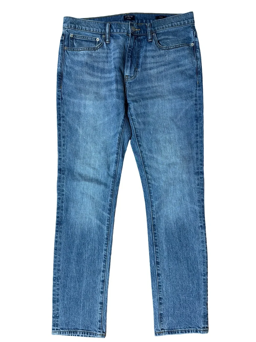 J. Crew Men's Straight Slim Jeans in Medium Blue Wash- Size 33x32